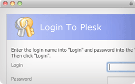 Plesk login screen